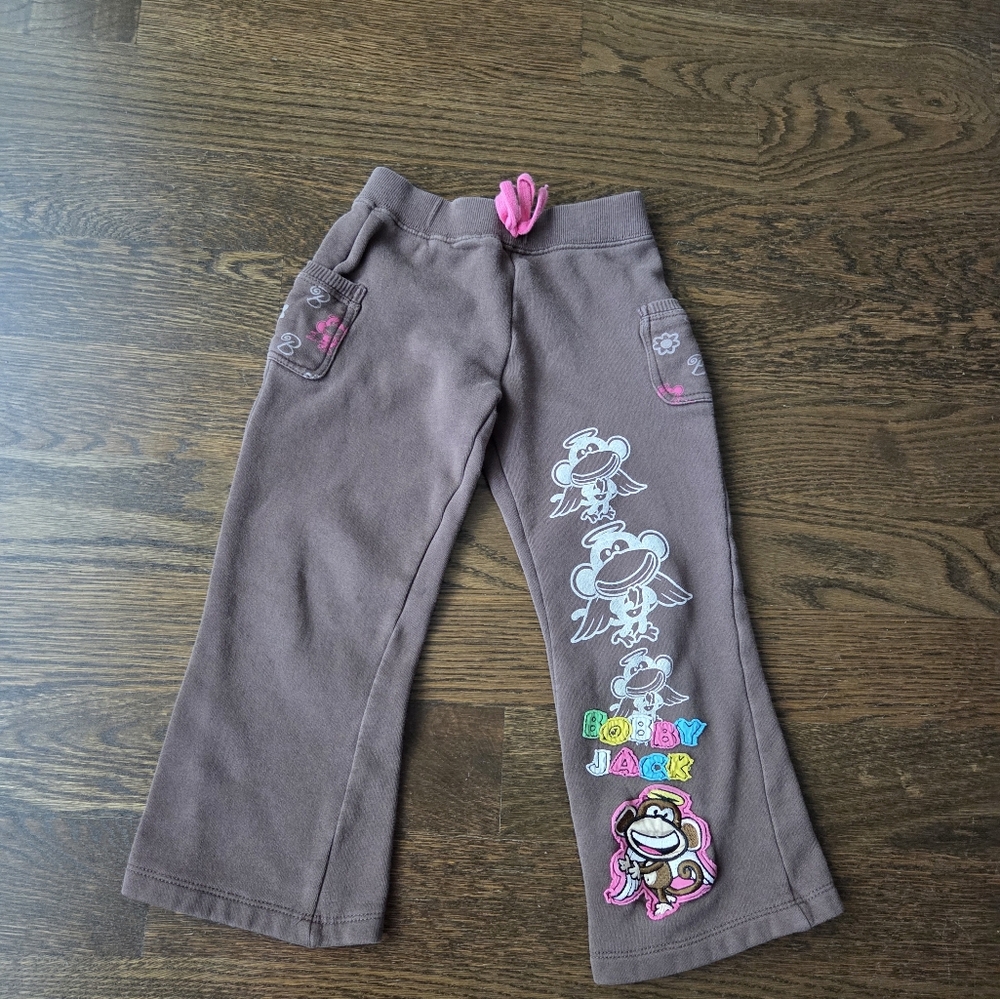 Bobby Jack Girls Brown Pants with Pink Accents Sz.5